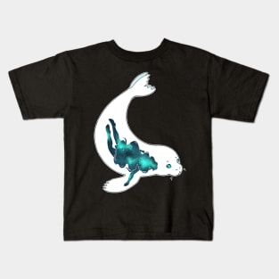 Swimming Through Space - Galaxy Selkie Kids T-Shirt